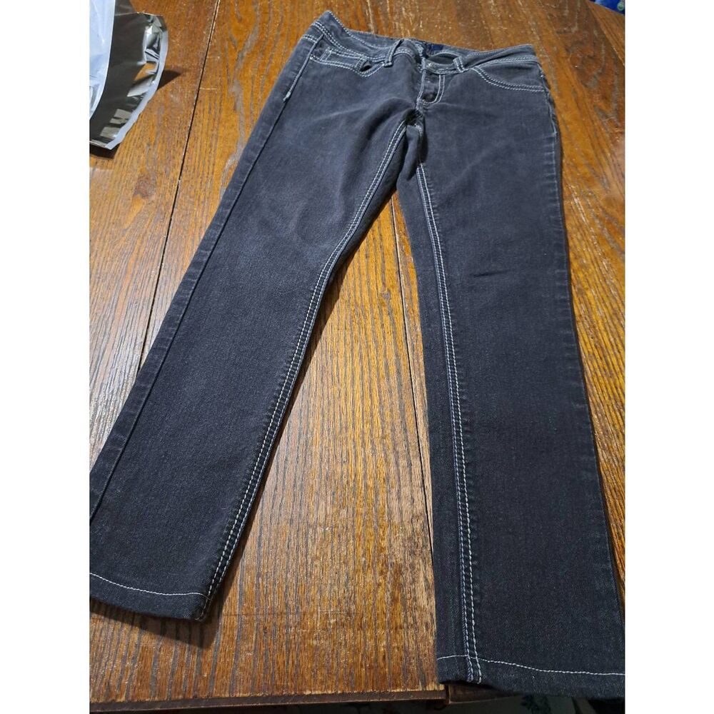 Size 5 Earl Jean Blue Black Denim Jeans with Pockets and Belt Loops